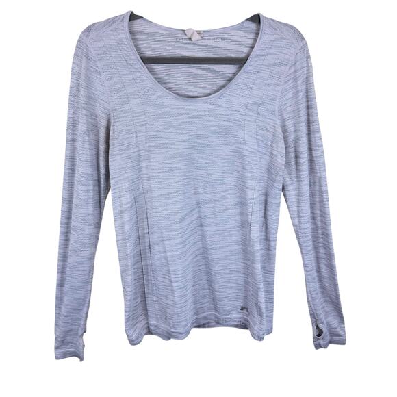 Under Armour Pale Purple Heather Long Sleeve Threadborne Mesh Athletic Top Sz M - Picture 1 of 6